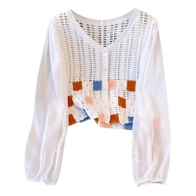Button-Up Crochet Peplum Top