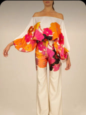 Floral Chiffon Two-Piece Set
