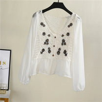 Button-Up Crochet Peplum Top