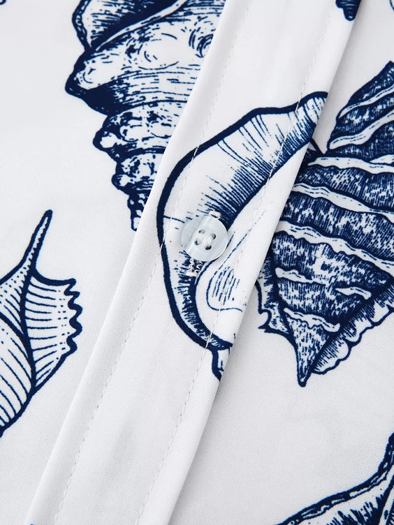 Elegant Printed Button-Front Blouse