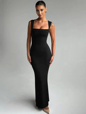 Backless Square Neck Sheath Dress