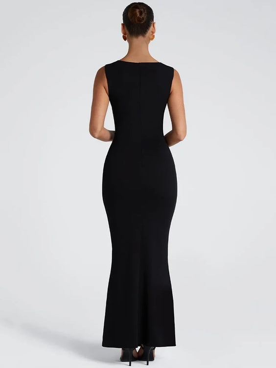 Backless Square Neck Sheath Dress