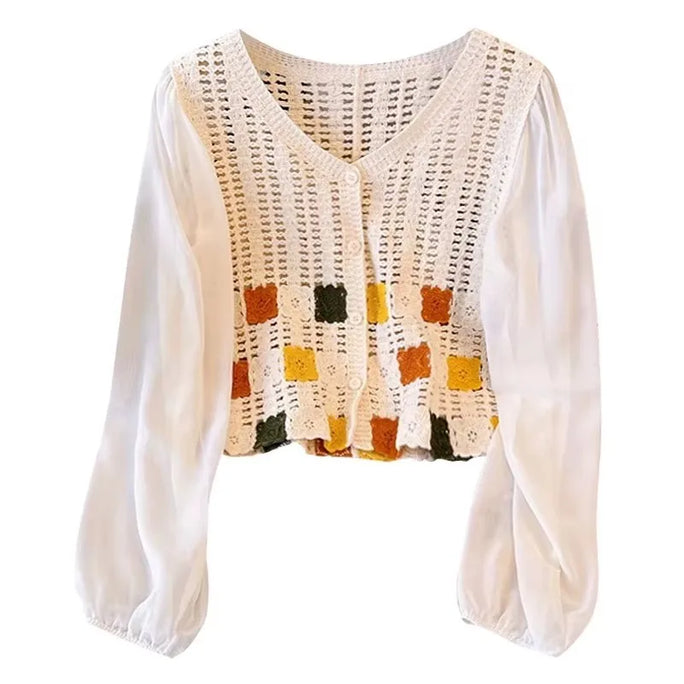 Button-Up Crochet Peplum Top